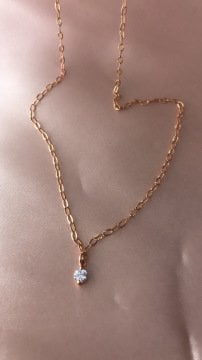 İTALYAN TEK TAŞ KOLYE