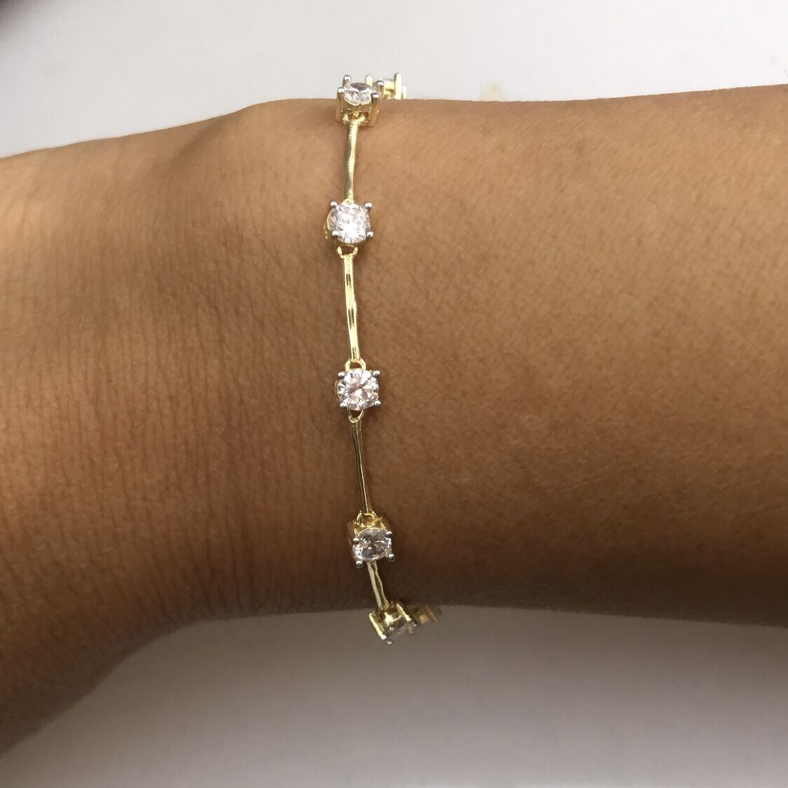 925 Ayar Gümüş Taşlı Gold Bileklik