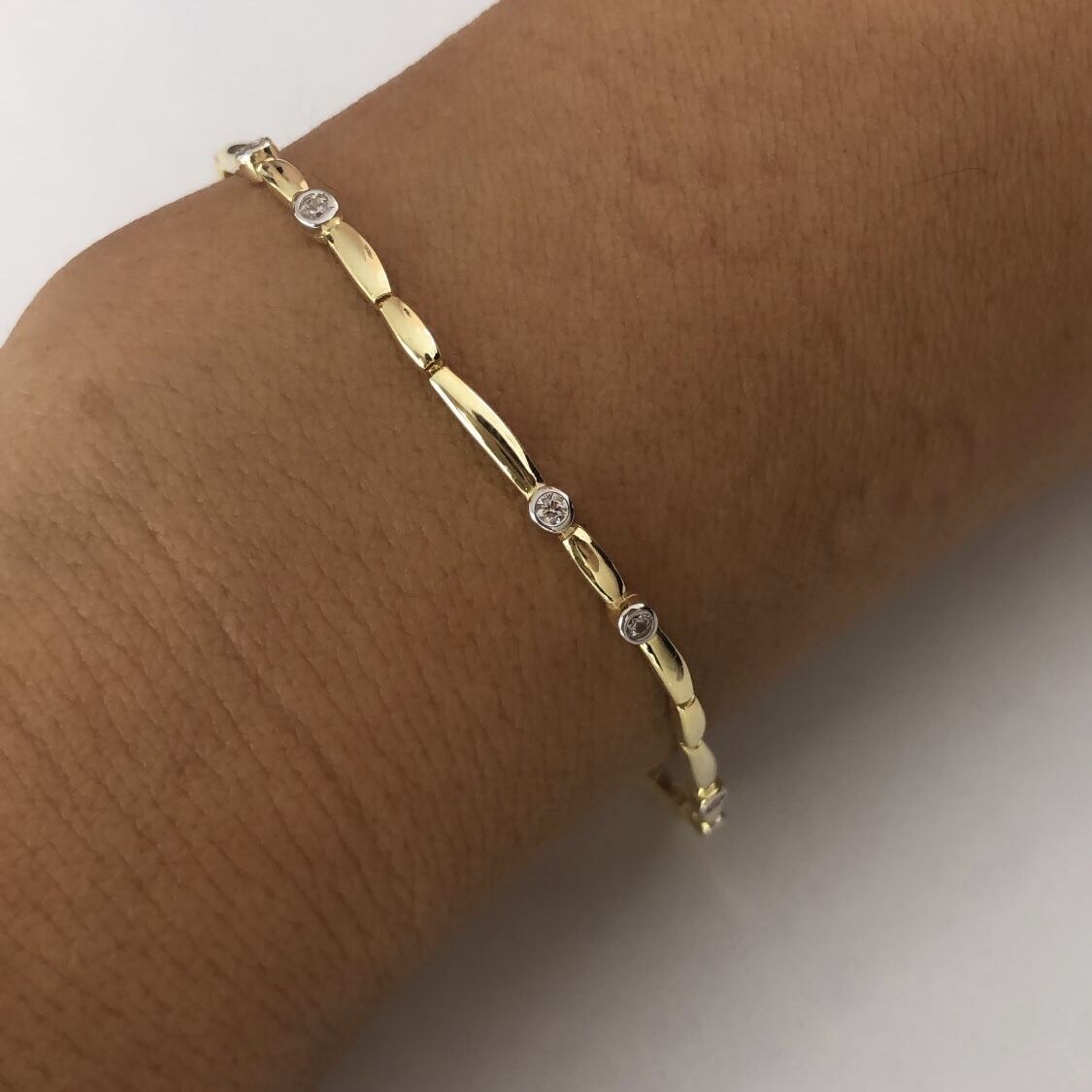 925 Ayar Gümüş Taşlı Gold Bileklik