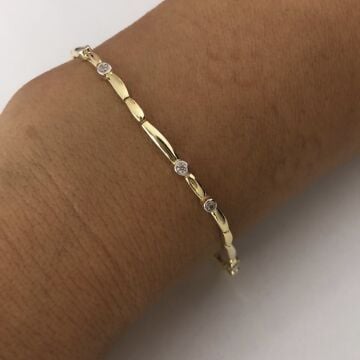 Taşlı Gold Bileklik