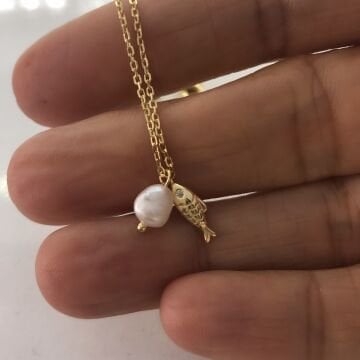 İnci Balık Kolye