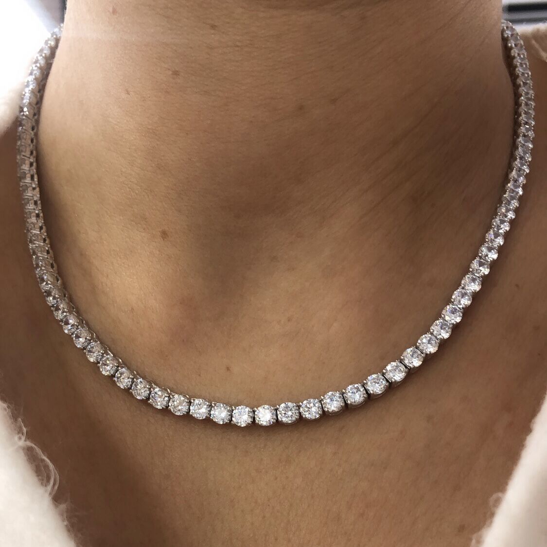 925 Ayar Gümüş Pırlanta Montur Suyolu Kolye 4mm 45cm