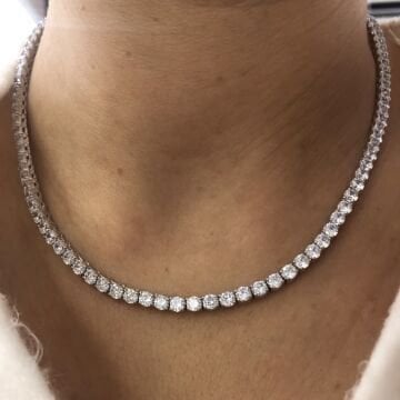 925 Ayar Gümüş Pırlanta Montur Suyolu Kolye 4mm 45cm