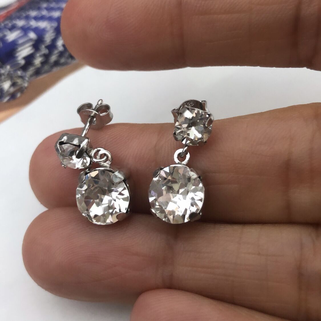 925 Ayar Gümüş Maestro Italy Swarovski Crystal Küpe