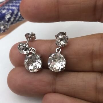 925 Ayar Gümüş Maestro Italy Swarovski Crystal Küpe