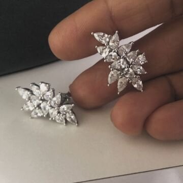 925 Ayar Gümüş Taşlı İthal  Küpe