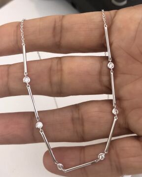 İthal Minimal Taşlı Kolye