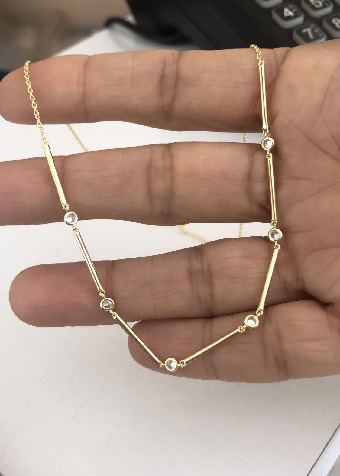 İthal Minimal Taşlı Kolye