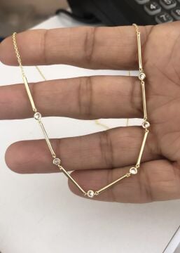 İthal Minimal Taşlı Kolye