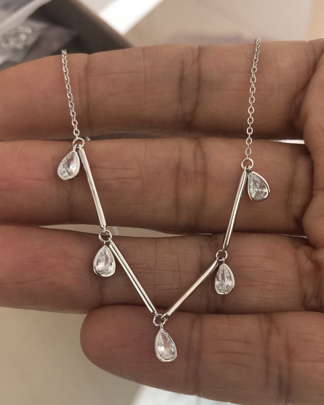 İthal Damla Taşlı Kolye