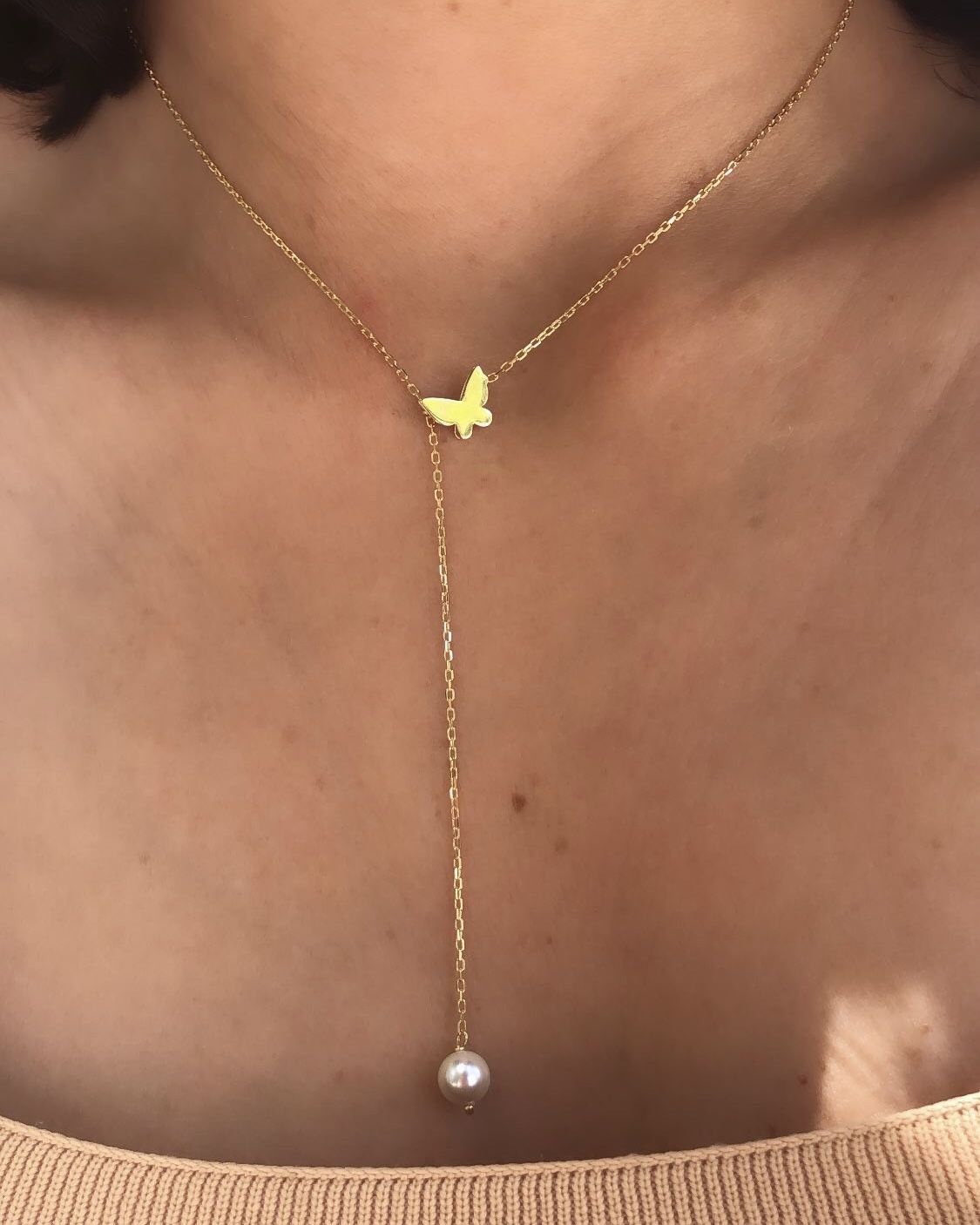 İthal Kelebek Kolye