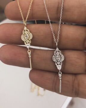 İthal Minimal Taşlı Kolye