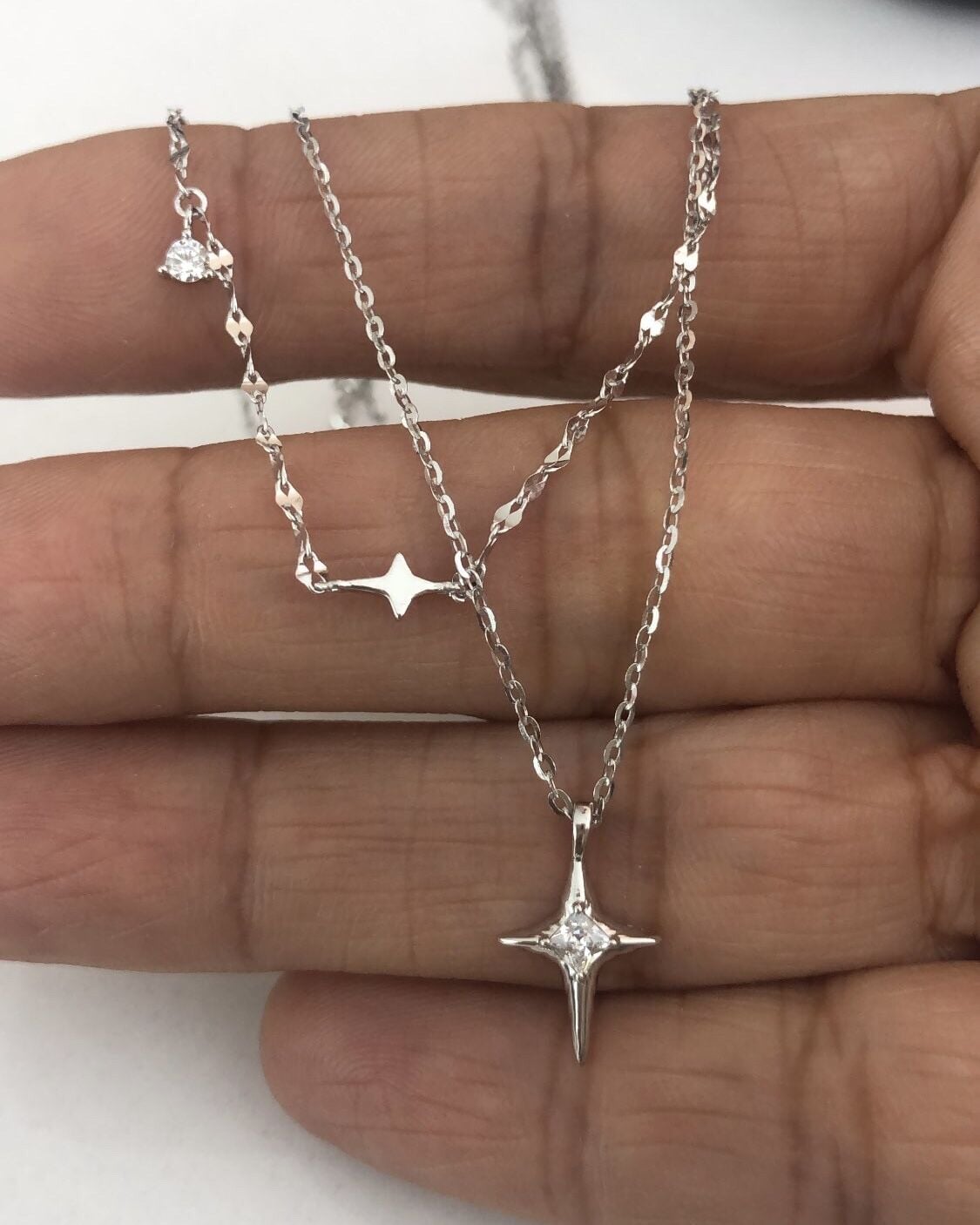 İthal Taşlı Kutup Yıldızı Kolye