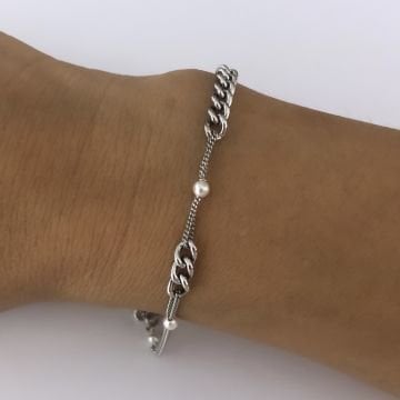 İthal İnci Zincirli Bileklik