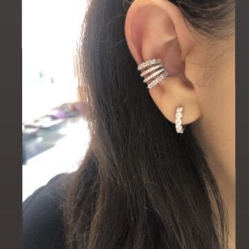 925 Ayar Gümüş  Kıkırdak Küpe