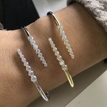 Çapraz Taşlı İthal Kelepçe Bileklik