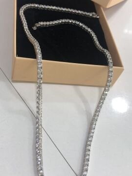 925 Ayar Gümüş Pırlanta Montür Suyolu Kolye 3mm 42cm