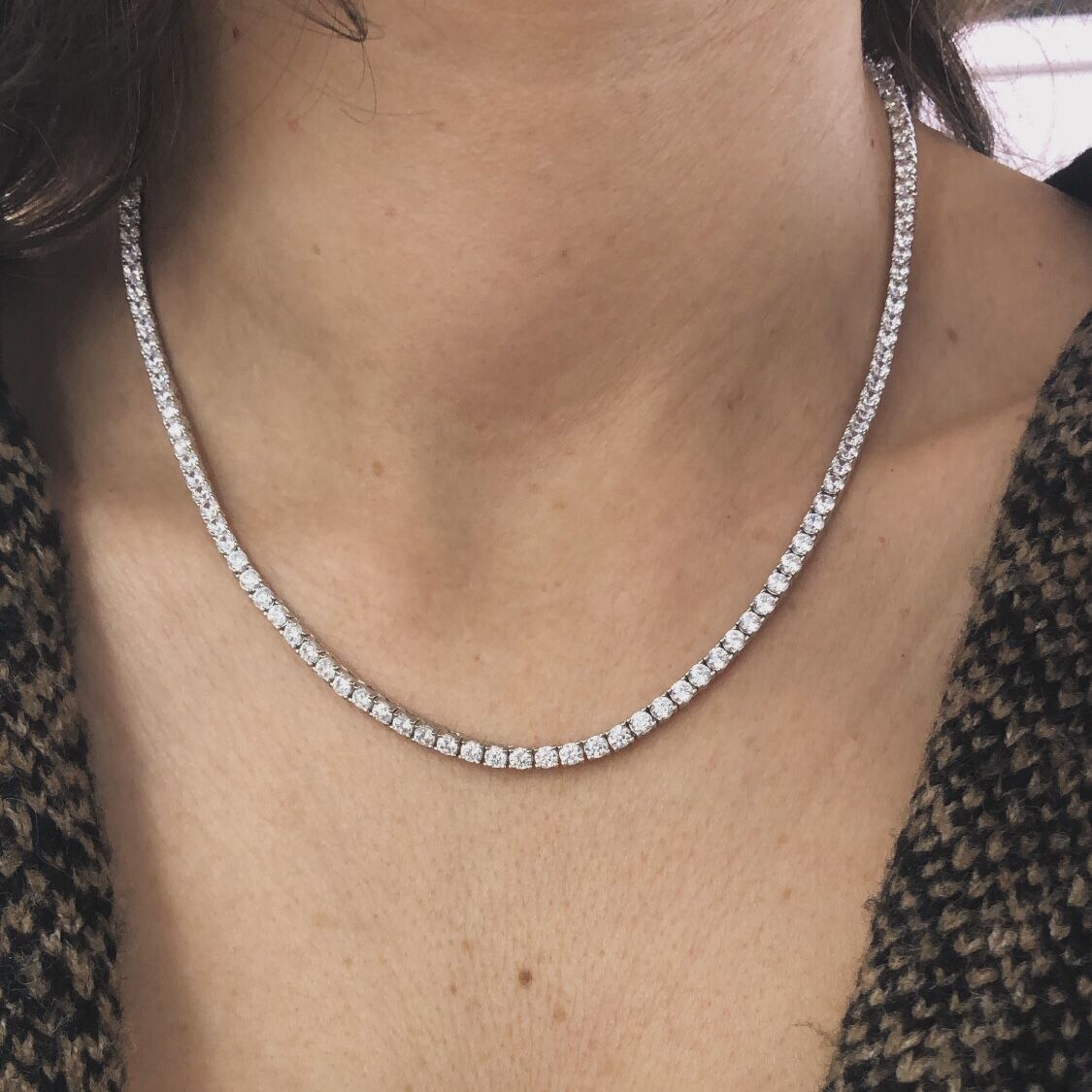 925 Ayar Gümüş Pırlanta Montür Suyolu Kolye 3mm 45cm