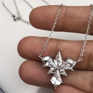 Taşlı Kartanesi  Gümüş Kolye