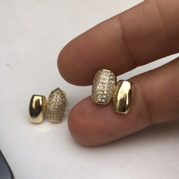 Taşlı İthal Küpe Gold