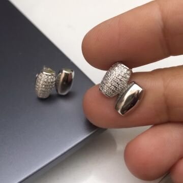 Taşlı İthal Gümüş Küpe