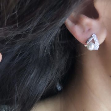 İthal Taşlı İnci Küpe (çift)