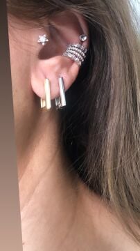 Dikdörtgen Gümüş Küpe