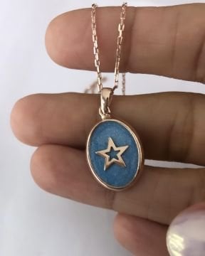 Mineli Yıldız Kolye