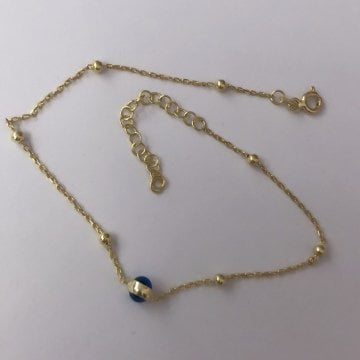 Çift Tarafı Nazarlı Halhal Gold