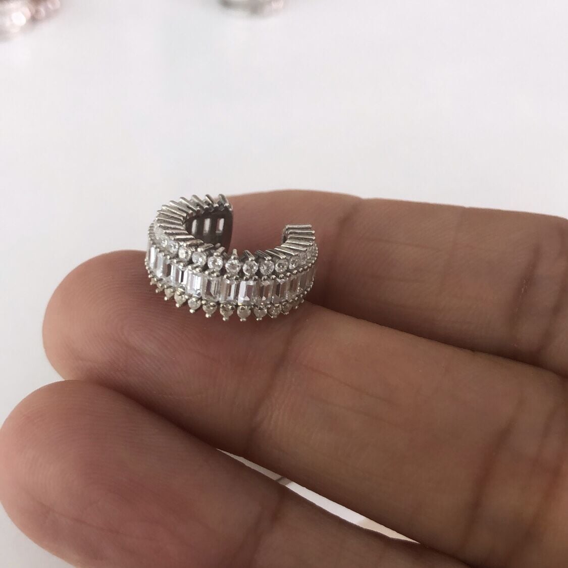 925 Ayar Gümüş Baget Kıkırdak Küpe