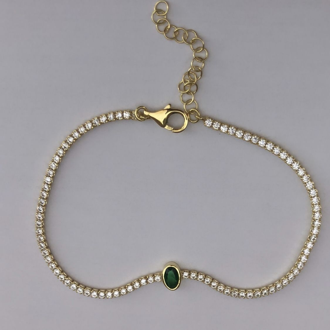 Suyolu Bileklik Oval Yeşil Taşlı