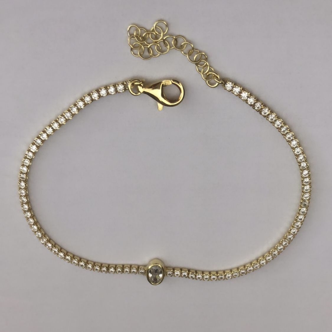 Suyolu Bileklik Oval Beyaz Taşlı