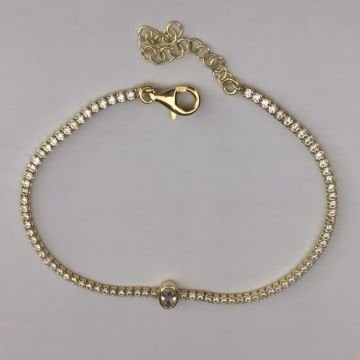 Suyolu Bileklik Oval Beyaz Taşlı