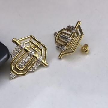 Taşlı Üçgen Büyük Boy Küpe