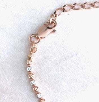 Rose Beyaz İtalyan Bileklik (Elmas Kesim)