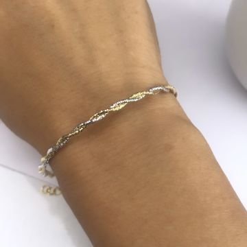 İtalyan Bileklik Gold Beyaz