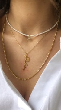 Büyük Topçuklu Elmas Kesim Kolye