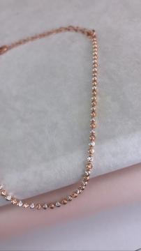 ROZ+BEYAZ LAZER ELMAS KESİM TOPÇUKLU HALHAL