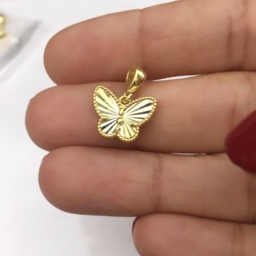 Kelebek Kolye Ucu Küçük Boy Gold