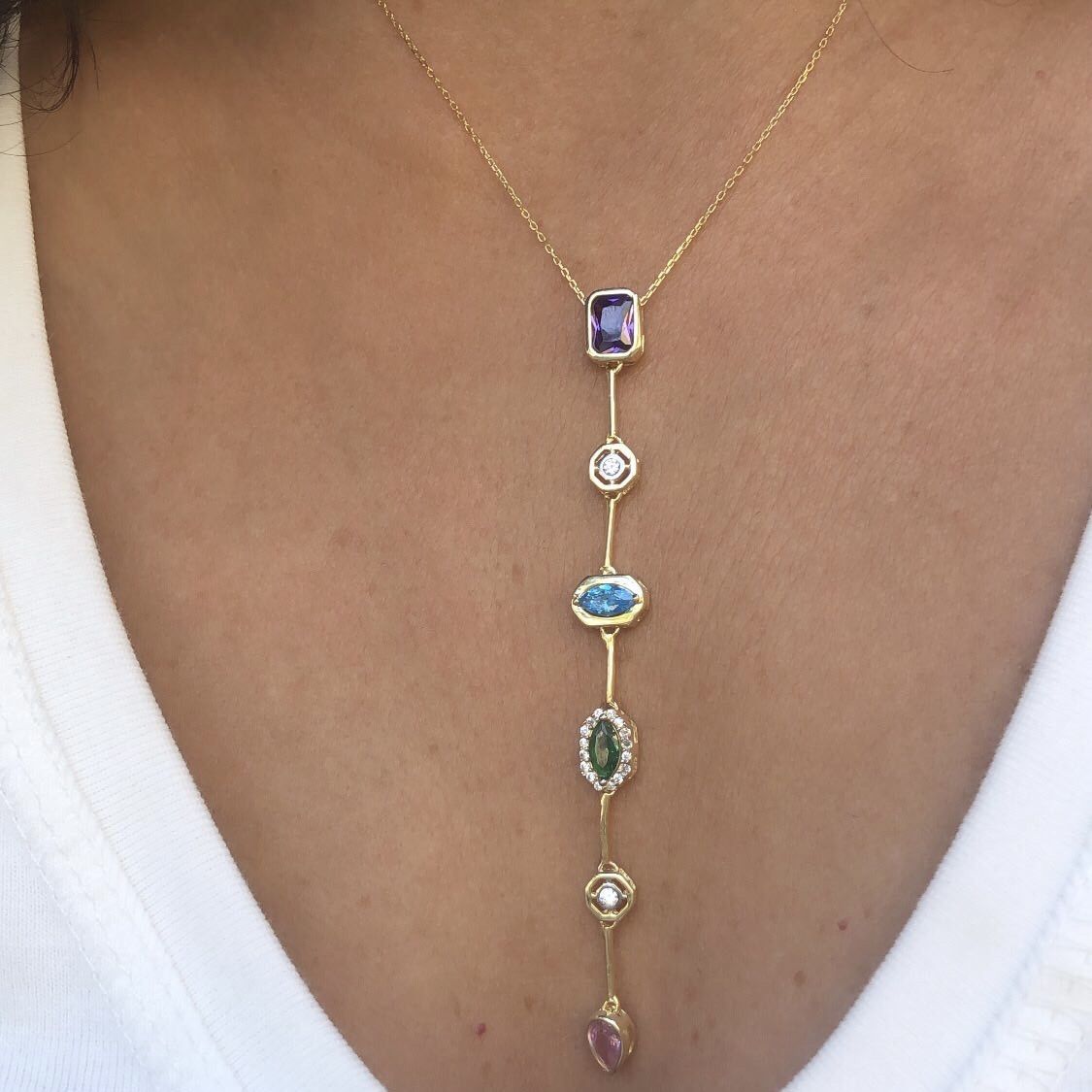 Renkli Taşlı Kolye