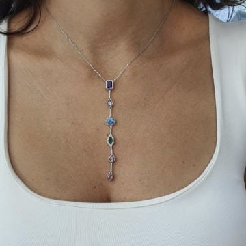 Renkli Taşlı Kolye