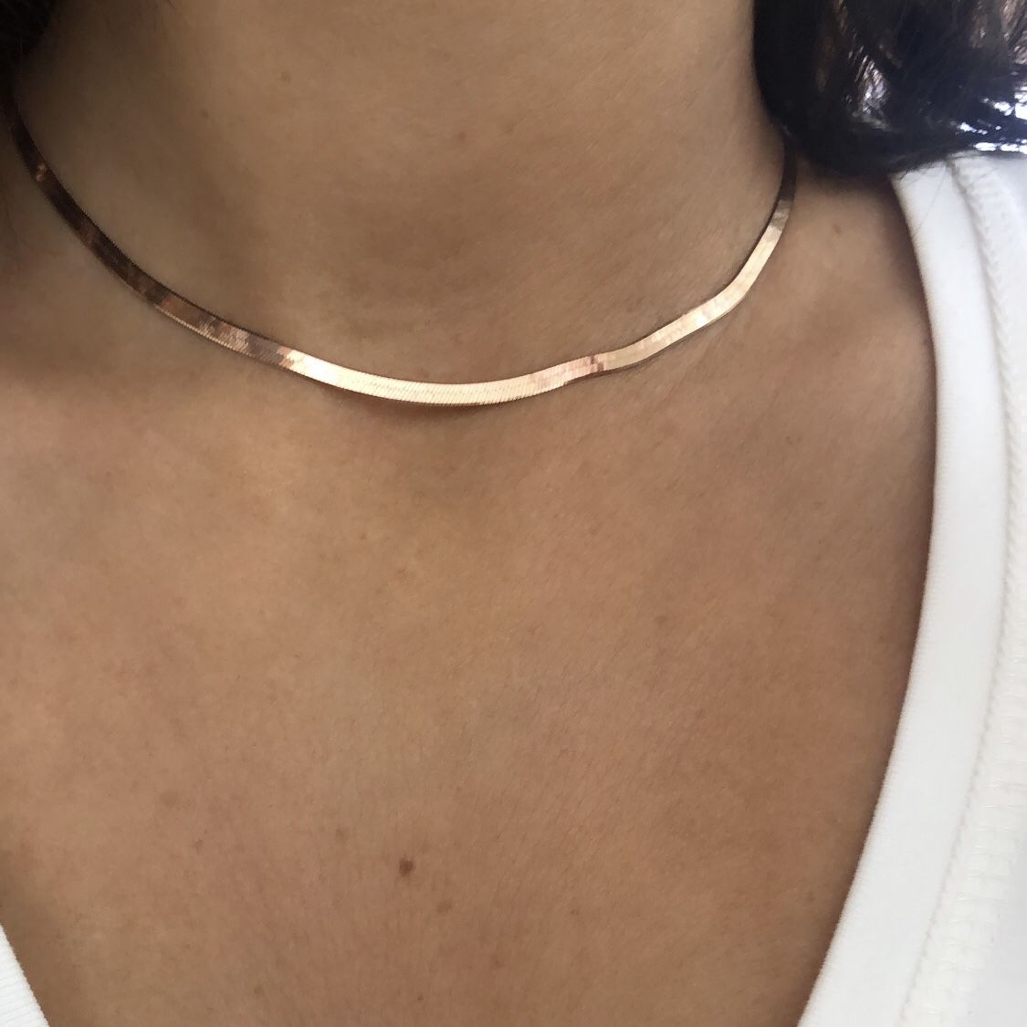 İtalyan Yassı Zincir 40cm Rose Renk