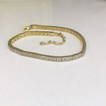 Taşlı Gold Beyaz Bileklik