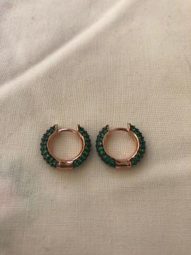 YEŞİL TAŞLI HALKA KÜPE