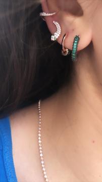 YEŞİL TAŞLI HALKA KÜPE