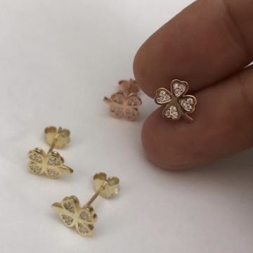 Minimal  Yonca Küpe