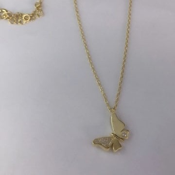 Kelebek Kolye Gold