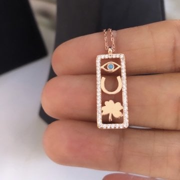 Şans Kolyesi Turkuaz Taşlı