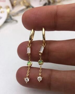 925 ayar gümüş opal taşlı ithal küpe
