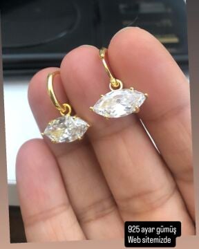 925 ayar gümüş markiz kesim küpe